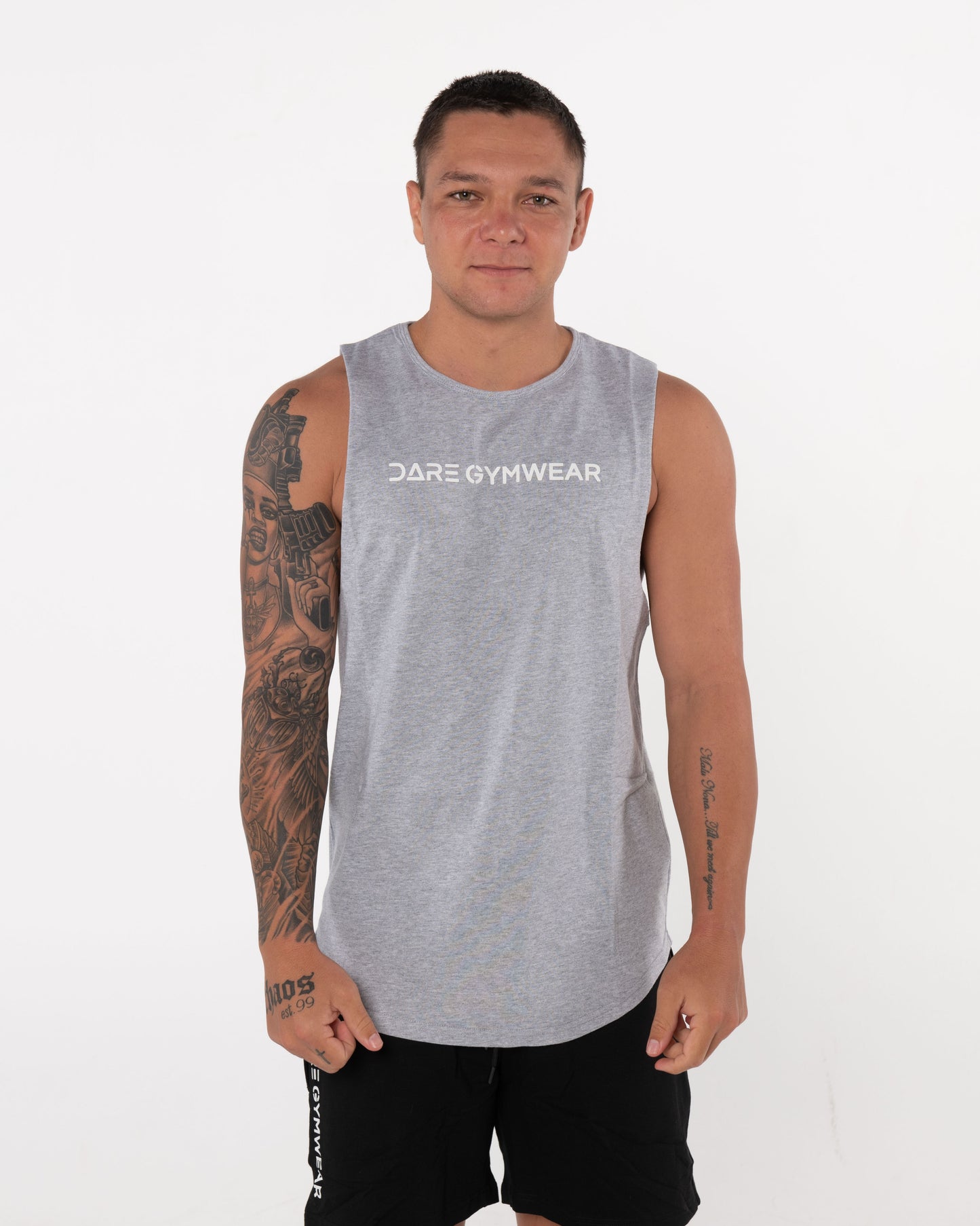 Mens Fitted Tank Grey